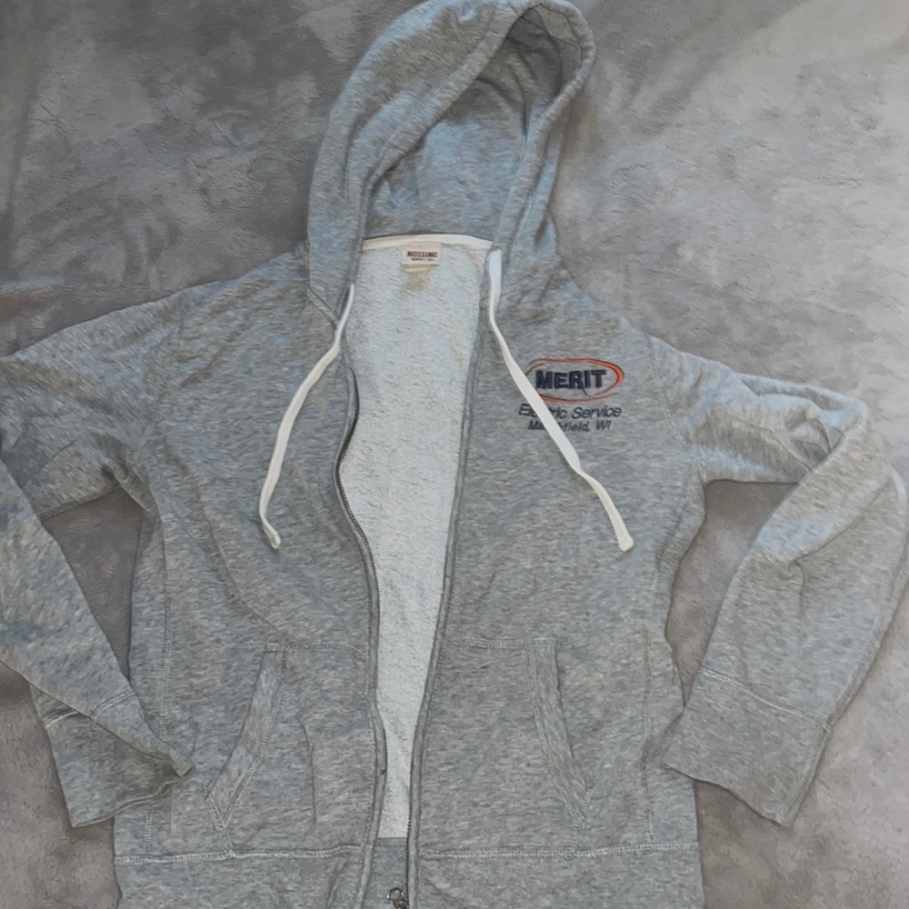 Grey zip up hoodie
